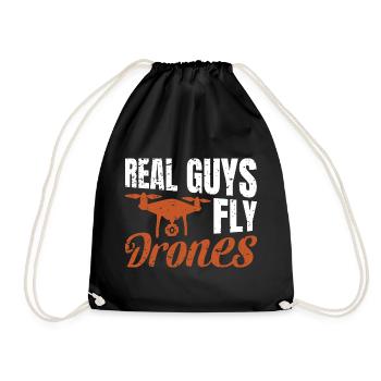 Real Guys fly Drones - Turnbeutel - Schwarz - Vorne