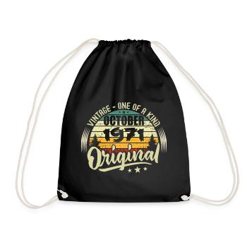 Cadeau Anniversaire Octobre 1971 - Sac de sport léger - noir - Devant