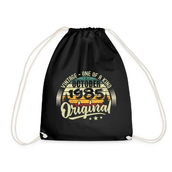 Oktober 1985 Geburtstagsgeschenk - Turnbeutel - Schwarz - Vorne