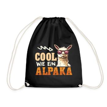 Éventail d’alpaga COOL COMME UN LAMA D’ALPAGA Drôle - Sac de sport léger - noir - Devant