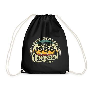 Vintage November 1986 Original November 1986 - Drawstring Bag - black - Front