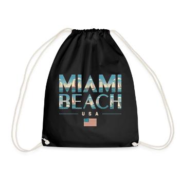 Miami Beach Palmiers Ville Voyage Design - Sac de sport léger - noir - Devant
