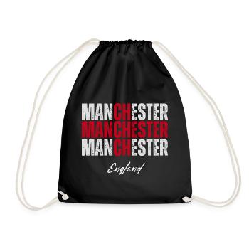 Manchester England, British Pride - Drawstring Bag - black - Front