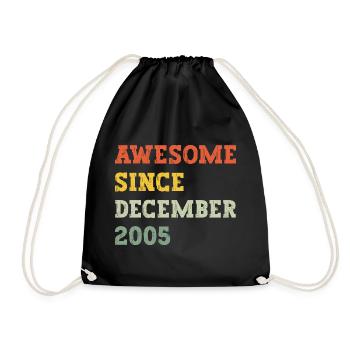 2005 Décembre Cadeau d’anniversaire - Sac de sport léger - noir - Devant