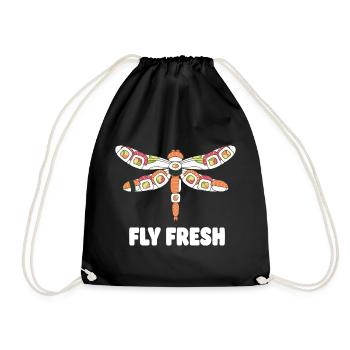 Sushi Dragonfly Fly Fresh - Drawstring Bag - black - Front