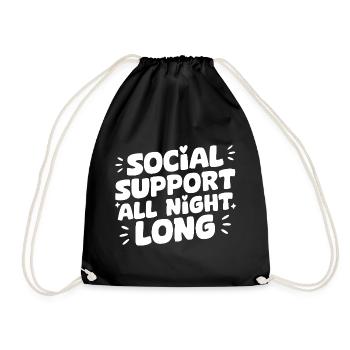 Citation d’assistant social : soutien toute la nuit - Sac de sport léger - noir - Devant
