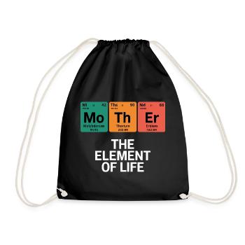 Mère : La chimie de l’élément de la vie Tableau périodique - Sac de sport léger - noir - Devant