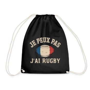 I can't I have rugby - Drawstring Bag - black - Front