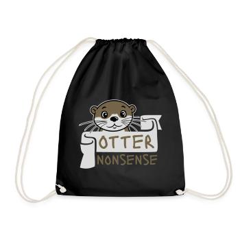Otter Nonsense Lustig Wortspiel Otter Liebe Spruch - Turnbeutel - Schwarz - Vorne