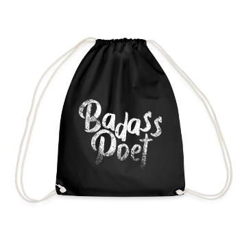 Poète Badass : Typographie audacieuse au pinceau - Sac de sport léger - noir - Devant