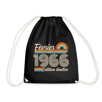 Nées en Février 1966 | 60ème Anniversaire - Sac de sport léger - noir - Devant