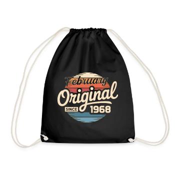 Février 1968 Anniversaire : Février 1968 - Sac de sport léger - noir - Devant