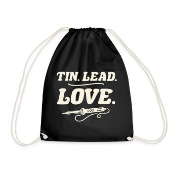 Soldering PCB Tin Lead Love Solder Electronics - Drawstring Bag - black - Front