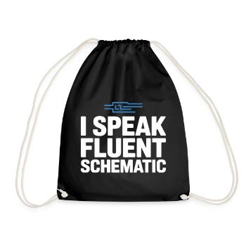 Je parle couramment la technologie des schémas circuités - Sac de sport léger - noir - Devant