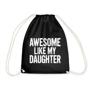 awesome like my shirt gifts for dad from daughter - Sac de sport léger - noir - Devant