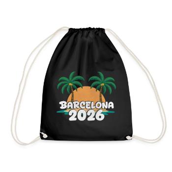 Barcelona 2026 - Turnbeutel - Schwarz - Vorne