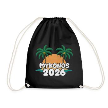 Mykonos 2026 - Drawstring Bag - black - Front