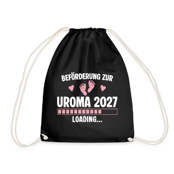 Beförderung zur Uroma 2027 – Loading - Turnbeutel - Schwarz - Vorne