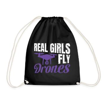 I've had enough, I'm going to fly a drone - Drawstring Bag - black - Front