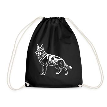 German Shepherd Gift Dog Owner - Drawstring Bag - black - Front