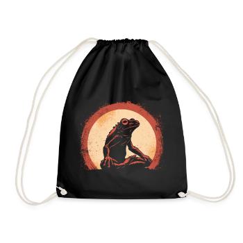 Namaste Yoga Frosch Meditation Retro - Turnbeutel - Schwarz - Vorne
