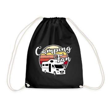 Camping Fan Wohnmobil Camper  - Turnbeutel - Schwarz - Vorne