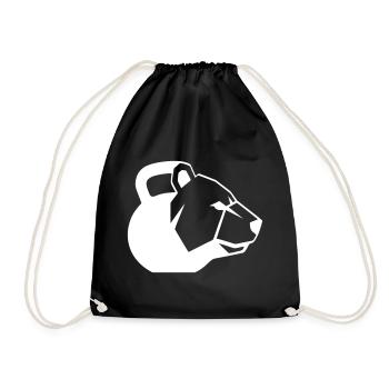 Bear Kettlebell Graphic Logo Dynamic - Drawstring Bag - black - Front