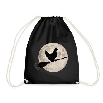 T-shirt Chicken Witch’s Broom, Full Moon Halloween - Sac de sport léger - noir - Devant