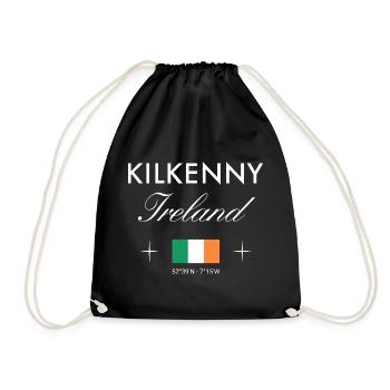 Coordonnées de Kilkenny, Irlande Souvenir de voyage - Sac de sport léger - noir - Devant
