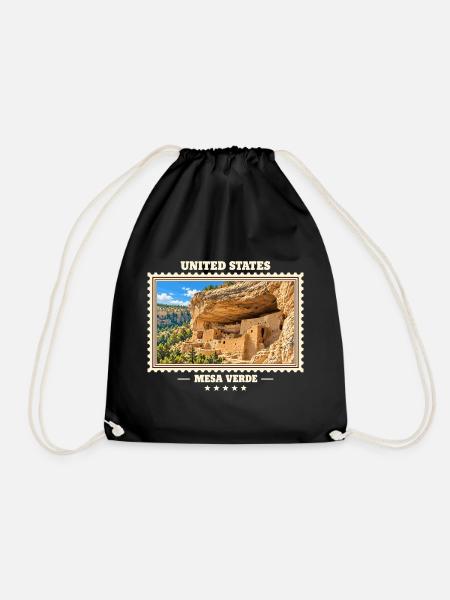 Vereinigte Staaten Mesa Verde Vintage Reisemarke - Turnbeutel - Schwarz