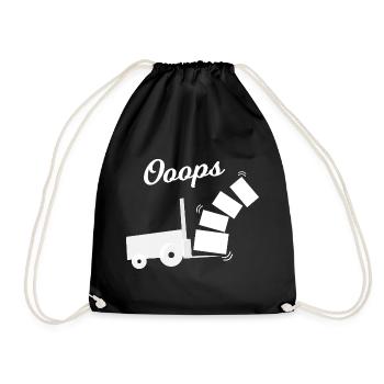Oops Kippender Lastwagen Design - Turnbeutel - Schwarz - Vorne