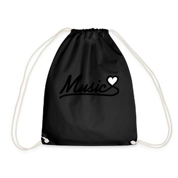music - Drawstring Bag - black - Front