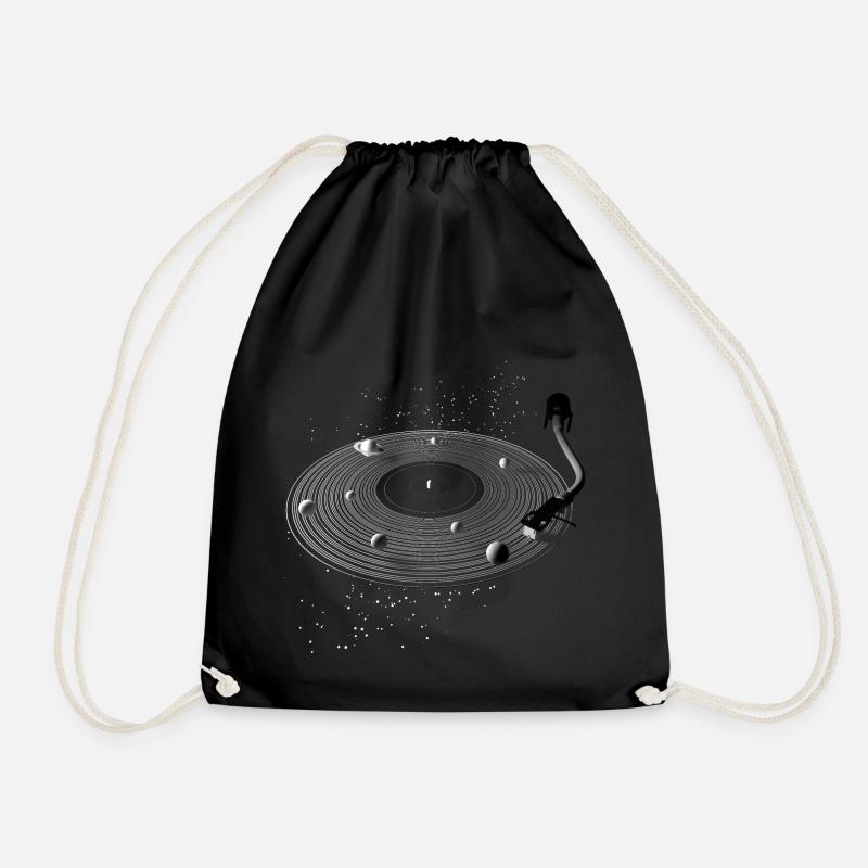 Solar system Plattenspieler (DJ T Shirt) - Turnbeutel - Schwarz