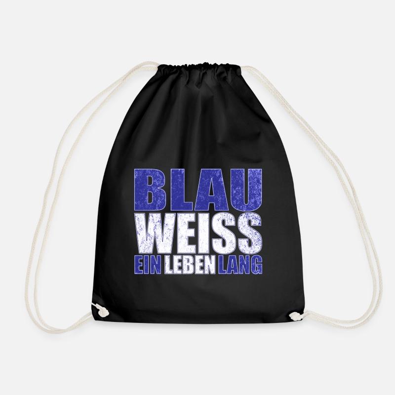 Blau Weiss ein Leben Lang - Turnbeutel - Schwarz