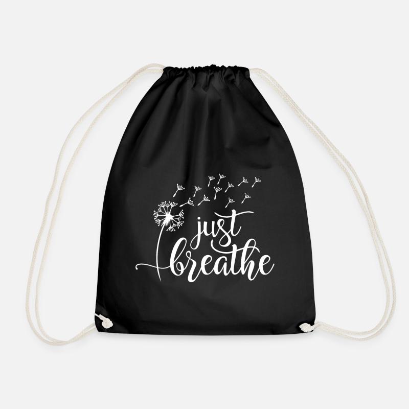Just breathe - Drawstring Bag - black