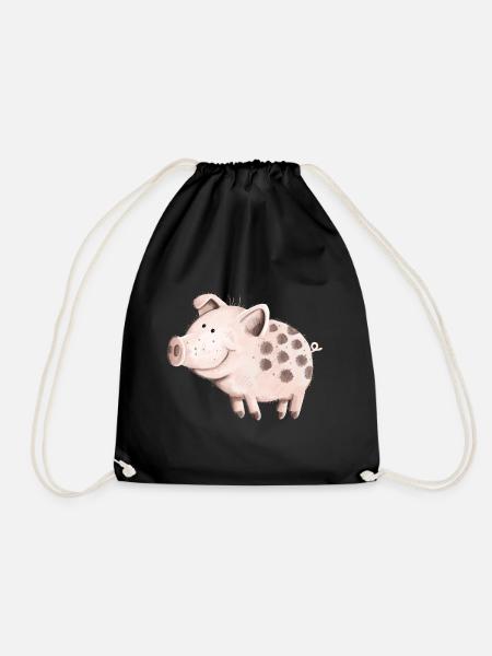 Süßes Schwein - Turnbeutel - Schwarz