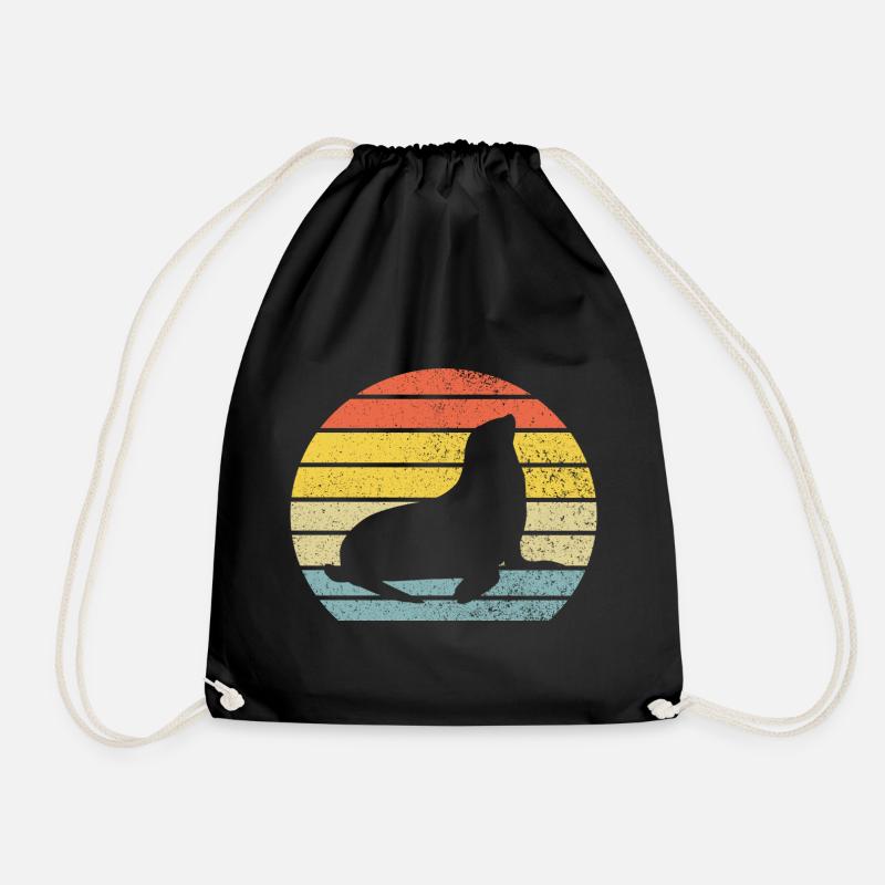 Seal seal seal - Drawstring Bag - black