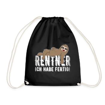 Rentner Ich Habe Fertig Faultier - Turnbeutel - Schwarz - Vorne