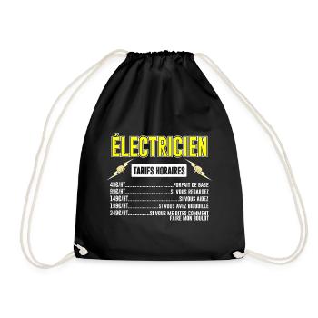 Électricien Tarifs Horaires - Sac de sport léger - noir - Devant
