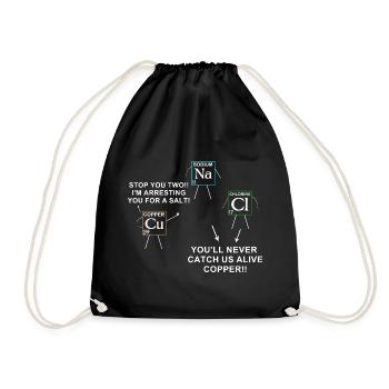 Chemical Element Pun for Chemistry Lovers - Drawstring Bag - black - Front