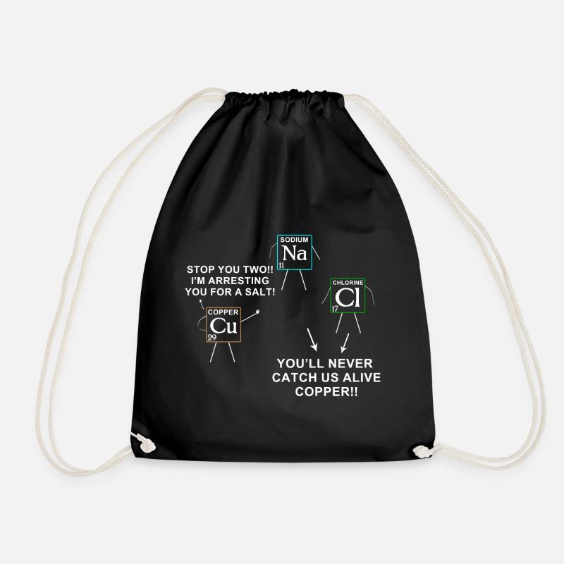 Chemical Element Pun for Chemistry Lovers - Drawstring Bag - black