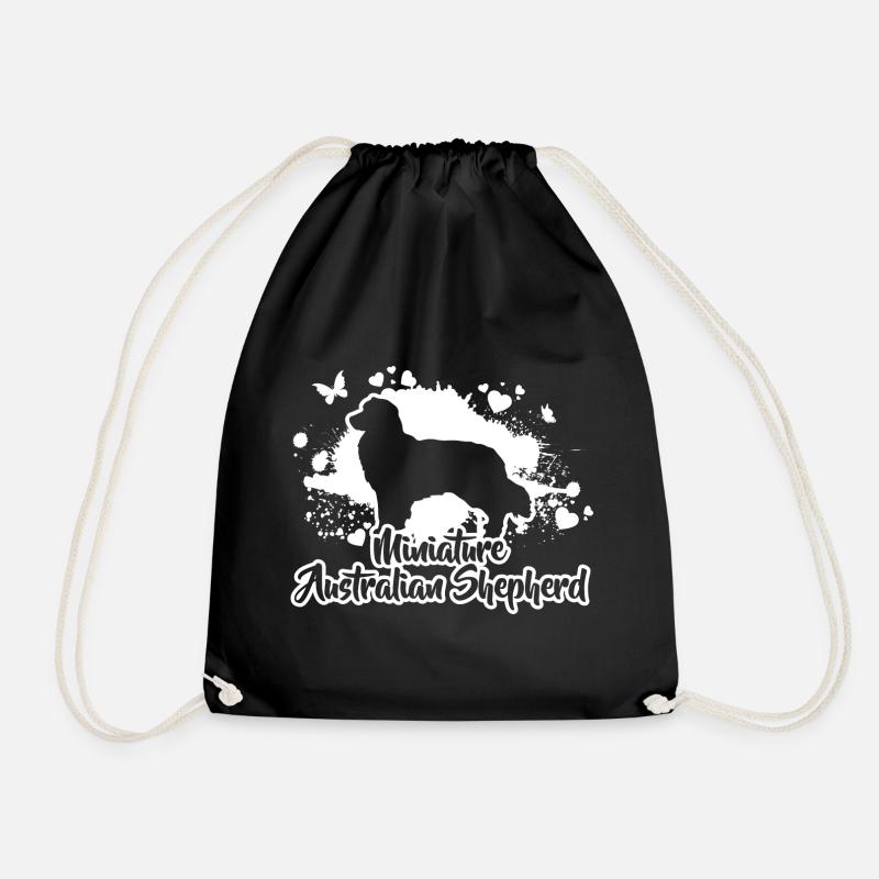 MINIATURE AUSTRALIAN SHEPHERD Hund Hund Wilsigns - Turnbeutel - Schwarz