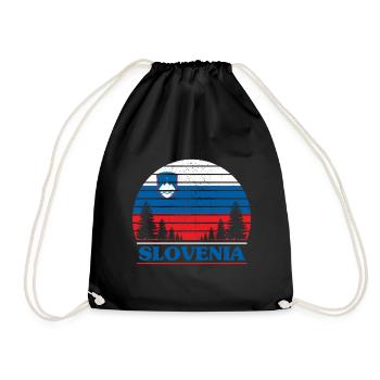 Slovenia - Drawstring Bag - black - Front
