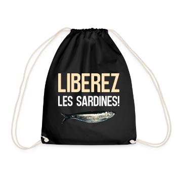 Liberez les sardines - Sac de sport léger - noir - Devant