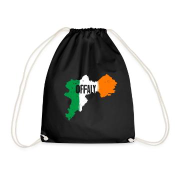 | du comté d’Offaly Irlande Contour de la carte du drapeau - Sac de sport léger - noir - Devant