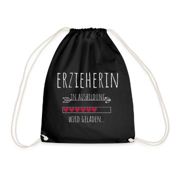 Erzieherin in Ausbildung Geschenk - Turnbeutel - Schwarz - Vorne