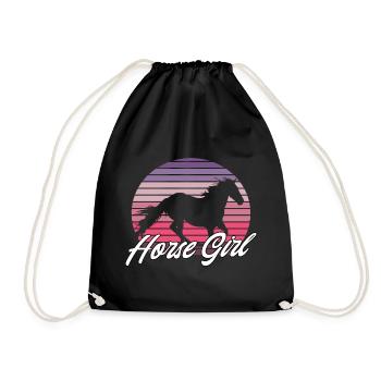 Fille de cheval - Sac de sport léger - noir - Devant