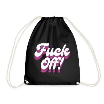 Fuck Off! - Drawstring Bag - black - Front