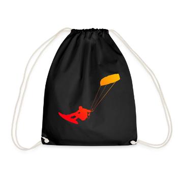 Kitesurfer Kite Kitesurf Kitesurfing Kiting - Drawstring Bag - black - Front