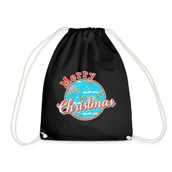 Merry christmas xmas - Drawstring Bag - black - Front